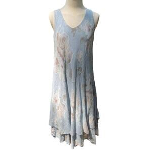 Made in Italy 100% Cotone Cotton Small/Med Garden Party Floral Dress